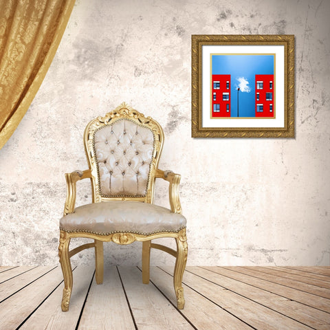Blue and red Gold Ornate Wood Framed Art Print with Double Matting by Schuster, Inge