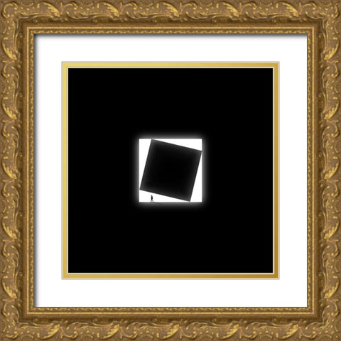 Cube Gold Ornate Wood Framed Art Print with Double Matting by Malijani, Hadi