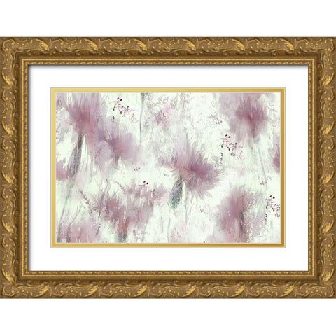 Floral wallpaper Gold Ornate Wood Framed Art Print with Double Matting by Talen, Nel