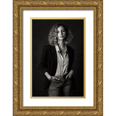 Nadin Gold Ornate Wood Framed Art Print with Double Matting by Rise, Zachar