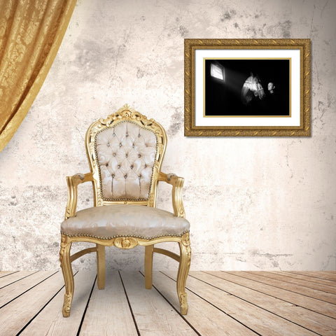 Mute Conversation Gold Ornate Wood Framed Art Print with Double Matting by Kazun, Andrii