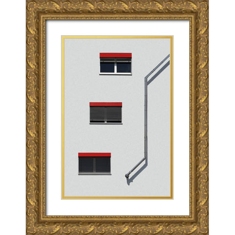 Pipe And Windows Gold Ornate Wood Framed Art Print with Double Matting by Marcel, Streiff