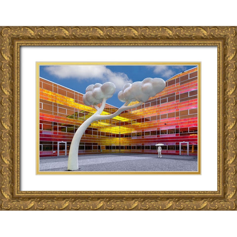 Clouds In- And Outside Gold Ornate Wood Framed Art Print with Double Matting by Luycx, Theo