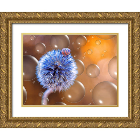 Blue Exoplanet... Gold Ornate Wood Framed Art Print with Double Matting by Dufour, Thierry