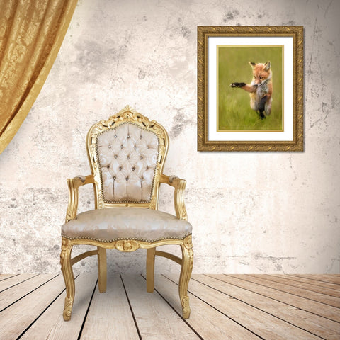Playful Gold Ornate Wood Framed Art Print with Double Matting by D. Tang, Lisa