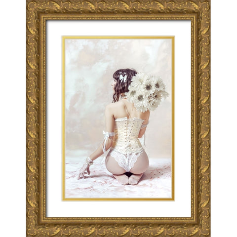 Theres a girl out there with love in her eyes and flowers in her hair Gold Ornate Wood Framed Art Print with Double Matting by Bolgov (Axe), Ruslan