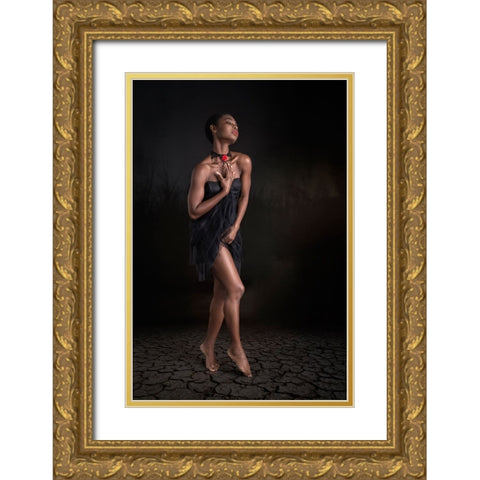 Faith Gold Ornate Wood Framed Art Print with Double Matting by Slotboom, Jan