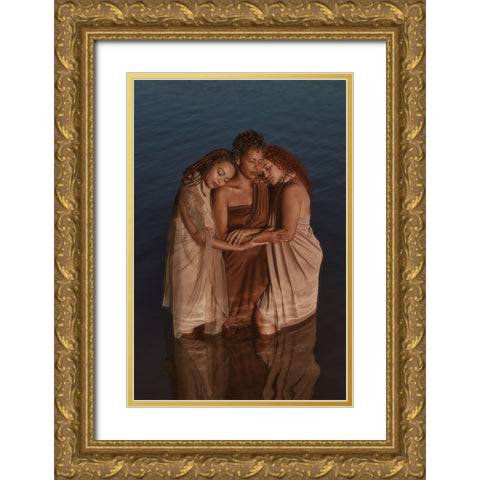 Preternura Gold Ornate Wood Framed Art Print with Double Matting by Anttunes, Otto