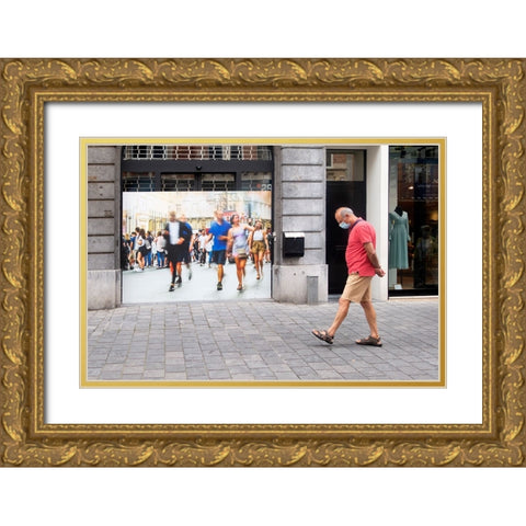 Corona Time Gold Ornate Wood Framed Art Print with Double Matting by Jacobs, Rudi