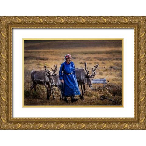 Homecoming By Sunset Gold Ornate Wood Framed Art Print with Double Matting by Yu Wu, Irene