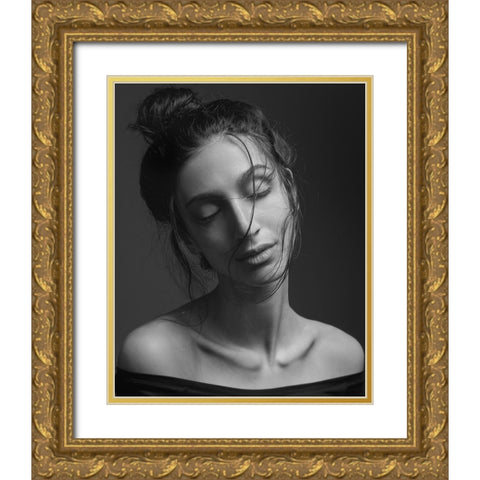 Lea Gold Ornate Wood Framed Art Print with Double Matting by Shiki, Shizuo