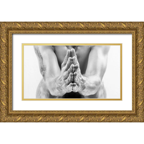 Pray Gold Ornate Wood Framed Art Print with Double Matting by Allmaier, Michael