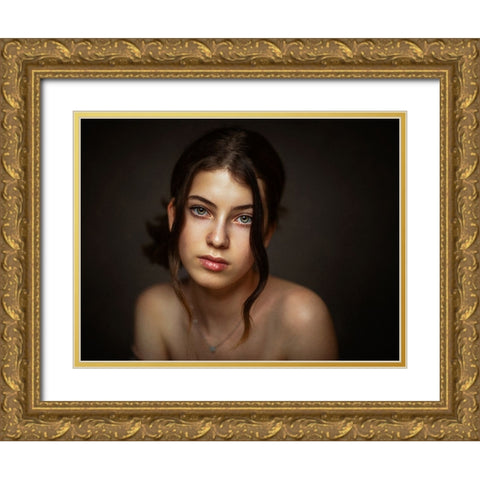 Diana Gold Ornate Wood Framed Art Print with Double Matting by Rise, Zachar