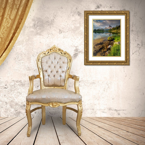 Lago Di Croda. Gold Ornate Wood Framed Art Print with Double Matting by Goossens, Henk