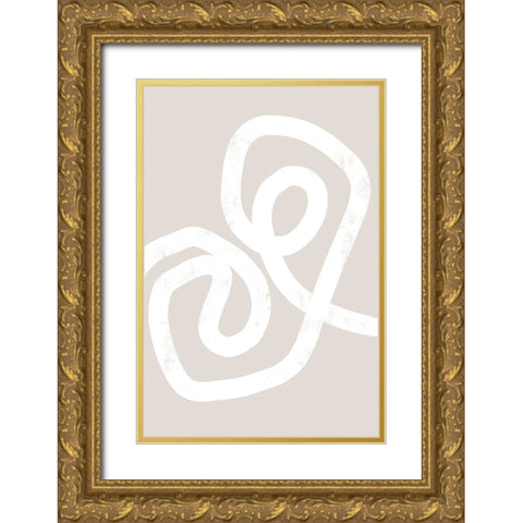 Abstract Position No 1 Gold Ornate Wood Framed Art Print with Double Matting by Uplusmestudio