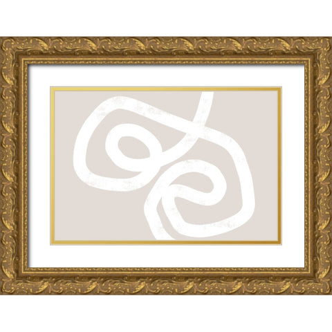 Abstract Position No 1 Gold Ornate Wood Framed Art Print with Double Matting by Uplusmestudio