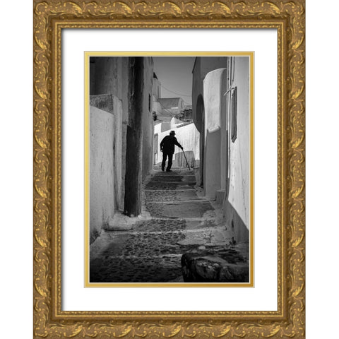 Heavy walking Gold Ornate Wood Framed Art Print with Double Matting by Uhrin, Milan