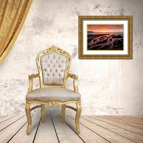 Into The Sea Gold Ornate Wood Framed Art Print with Double Matting by Dou, Shenshen