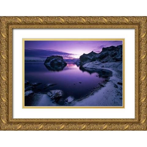 Ortus Solis Gold Ornate Wood Framed Art Print with Double Matting by Ingibergsson, Bragi