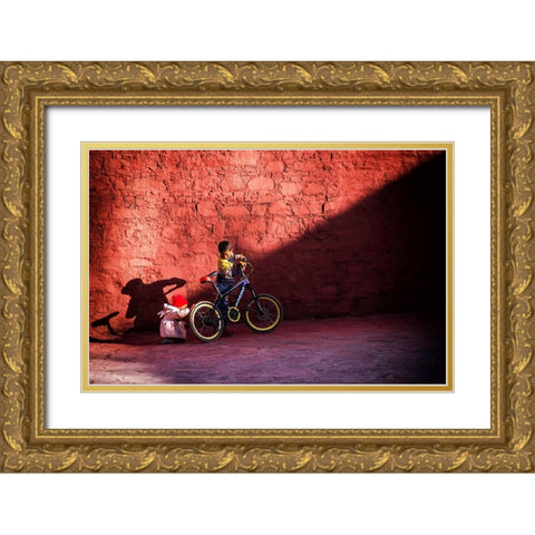 Happy Brotherhood Gold Ornate Wood Framed Art Print with Double Matting by Yuk Kong, John