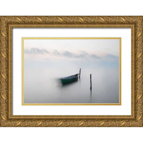 Untitled Gold Ornate Wood Framed Art Print with Double Matting by Caterina, Walter