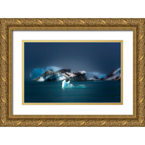 Japkulsarlon Gold Ornate Wood Framed Art Print with Double Matting by Engstrom, Erik