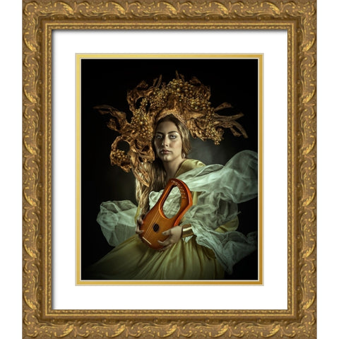 Afrodita I Gold Ornate Wood Framed Art Print with Double Matting by Calderon, Francis