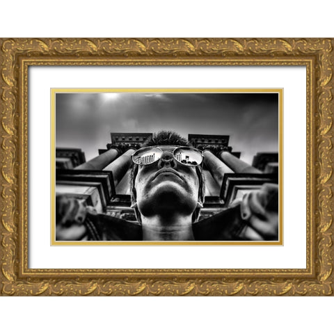Untitled Gold Ornate Wood Framed Art Print with Double Matting by Hermann, Steve