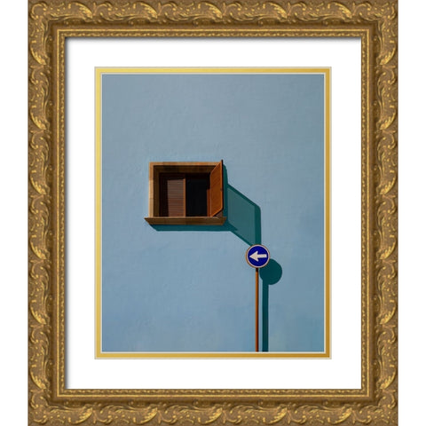 Urban shadows Gold Ornate Wood Framed Art Print with Double Matting by Schuster, Inge