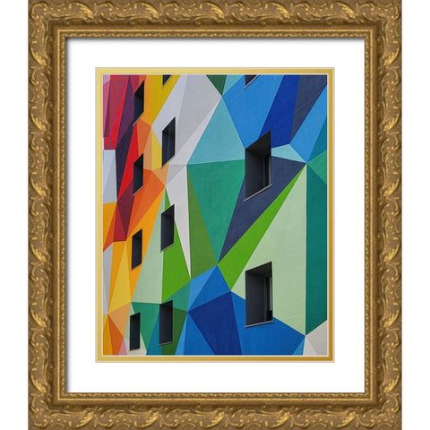 ORIGAMI Gold Ornate Wood Framed Art Print with Double Matting by Cedron, Mabel