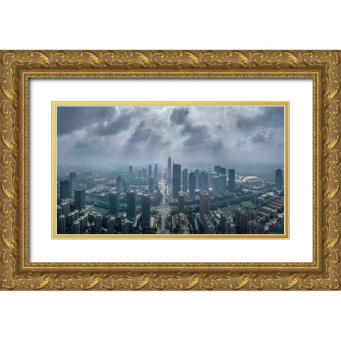 After The Storm Gold Ornate Wood Framed Art Print with Double Matting by Yu Wu, Irene