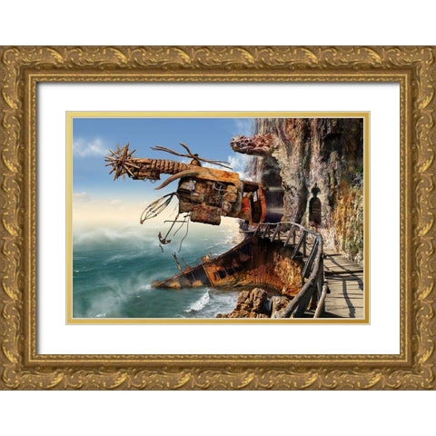 X Zone Gold Ornate Wood Framed Art Print with Double Matting by Penchev, Radoslav