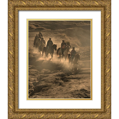 Wanderer Gold Ornate Wood Framed Art Print with Double Matting by Mikael, Fira