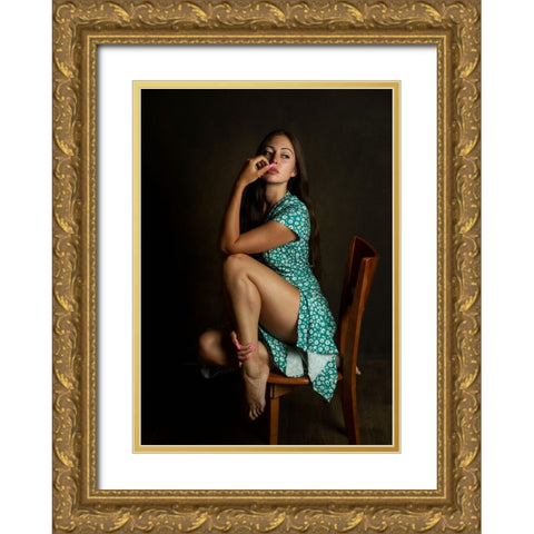 Sonya Gold Ornate Wood Framed Art Print with Double Matting by Rise, Zachar