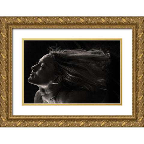 Portret Gold Ornate Wood Framed Art Print with Double Matting by Esto, Darija
