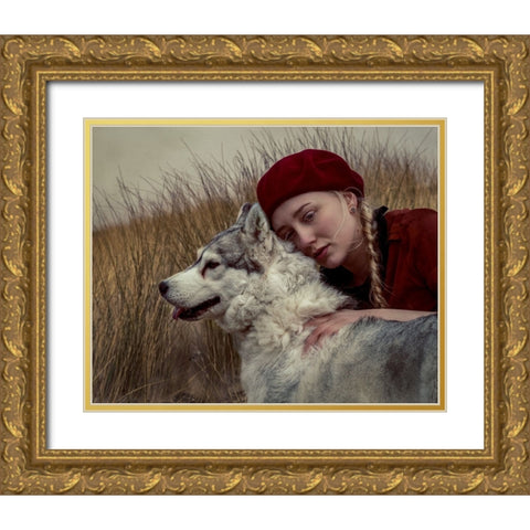 A Dog Is Your Best Friend Gold Ornate Wood Framed Art Print with Double Matting by Mighorst, Ineke