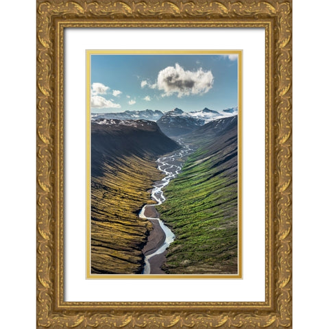 Two Worlds - Ice..Land Gold Ornate Wood Framed Art Print with Double Matting by Swiercz, Jacek
