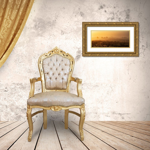 MorningMood Gold Ornate Wood Framed Art Print with Double Matting by Mus, Jurgen