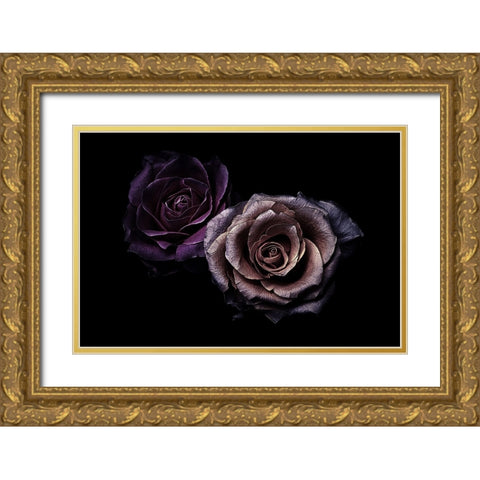 Roses Gold Ornate Wood Framed Art Print with Double Matting by Julie, Angel