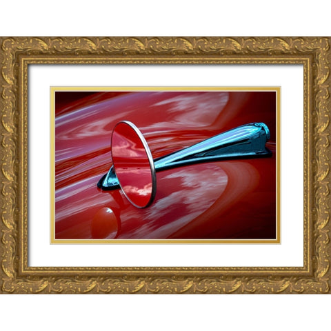 Rear view mirror Gold Ornate Wood Framed Art Print with Double Matting by Ruckert, Stephan