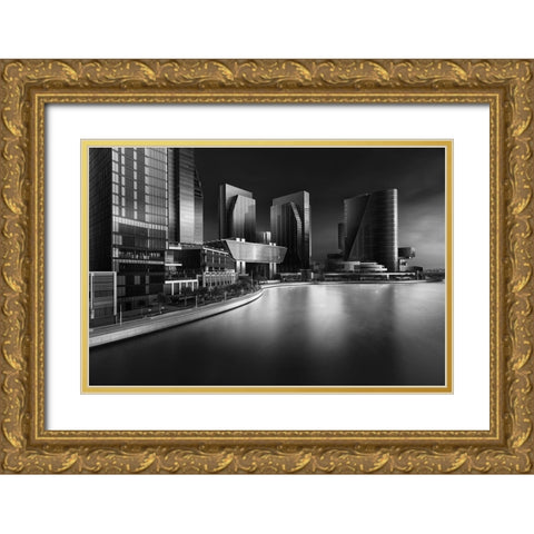 Al Mariyah Island Gold Ornate Wood Framed Art Print with Double Matting by Mathew, Jobin