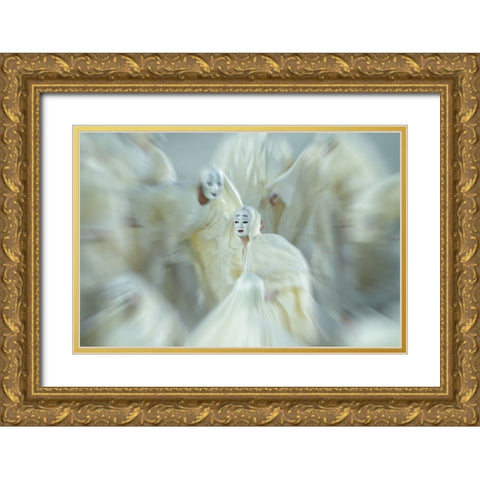 Masked Gold Ornate Wood Framed Art Print with Double Matting by Kurz, Christian