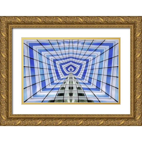 Modern Building In London Gold Ornate Wood Framed Art Print with Double Matting by Ferrari, Francesca