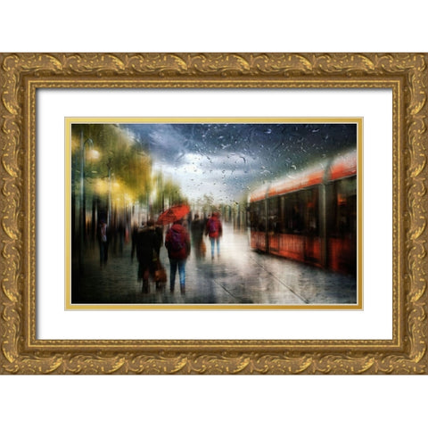 ...And There Are Storms We Cannot Weather... Gold Ornate Wood Framed Art Print with Double Matting by Gerber, Charlaine