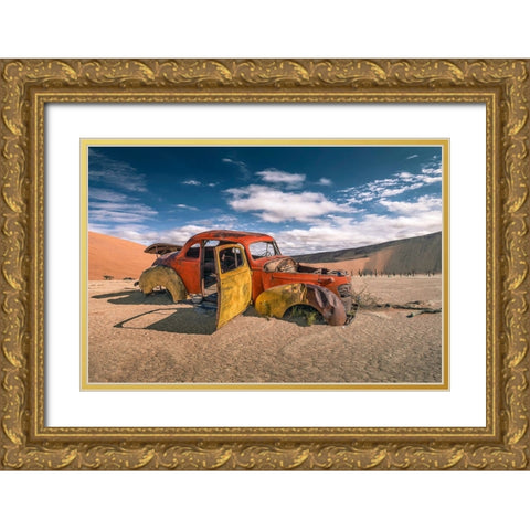 Desertcar Gold Ornate Wood Framed Art Print with Double Matting by Egger, Marcel
