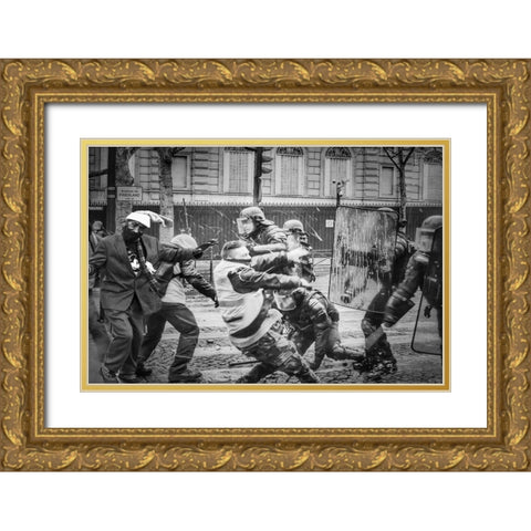LetS Dance Gold Ornate Wood Framed Art Print with Double Matting by Dan, Ciupureanu