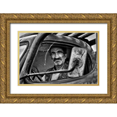 DrIVer Gold Ornate Wood Framed Art Print with Double Matting by Garik