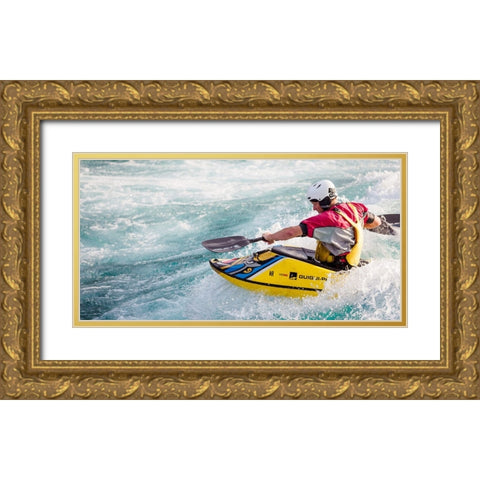 Action In Water Gold Ornate Wood Framed Art Print with Double Matting by Grop, Serge
