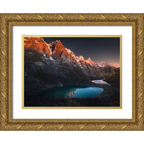 Three Lagoons Gold Ornate Wood Framed Art Print with Double Matting by Nienartowicz, Karol