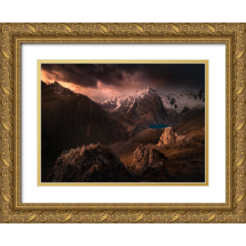 Blue Lagoon II Gold Ornate Wood Framed Art Print with Double Matting by Nienartowicz, Karol